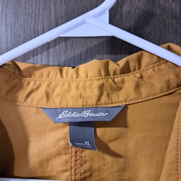 Eddie Bauer Ravenna Shirt Jacket Nylon Brown/Tan Color XL Women's Lightweight - Picture 4 of 7
